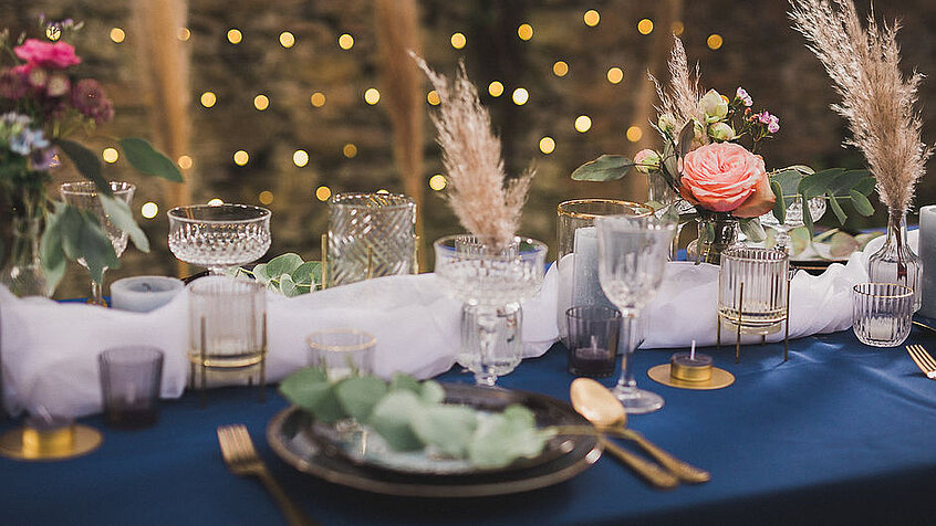 Festliche Hochzeitstafel.