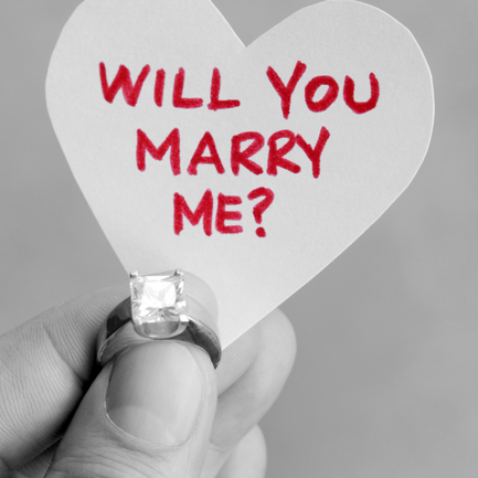 Verlobungsring mit Schild.