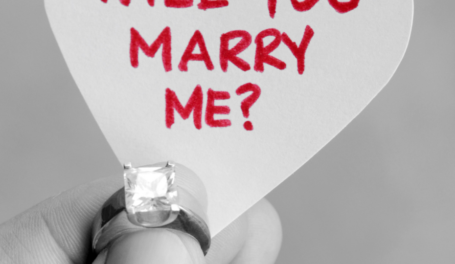 Verlobungsring mit Schild.