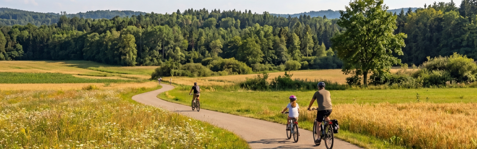Radfahrer auf einem Radweg.