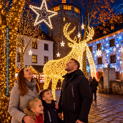 Festliche Beleuchtung und Ausstellung im Winterwunder Schlaining (c)Burgenland Tourismus_hum.ai.n.at_KI-generiert Festliche Beleuchtung und Ausstellung im Winterwunder Schlaining (c)Burgenland Tourismus_hum.ai.n.at_KI-generiert