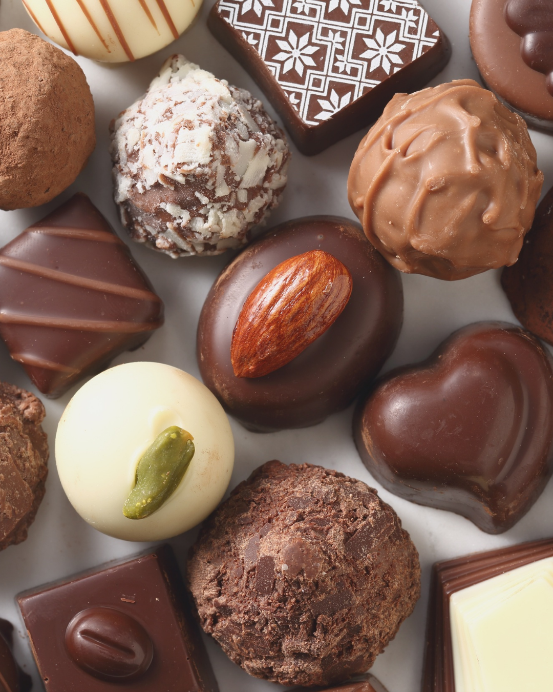 Nahaufnahme von Pralinen